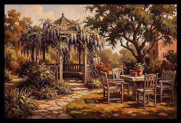 Garden Pavilion Under Wisteria