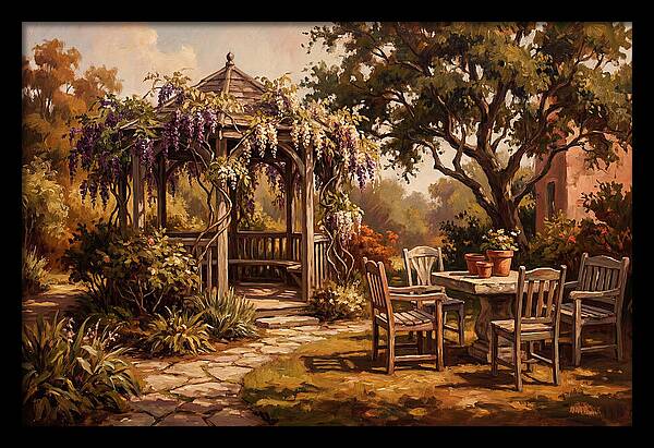 Garden Pavilion Under Wisteria