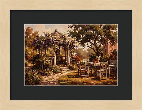 Garden Pavilion Under Wisteria