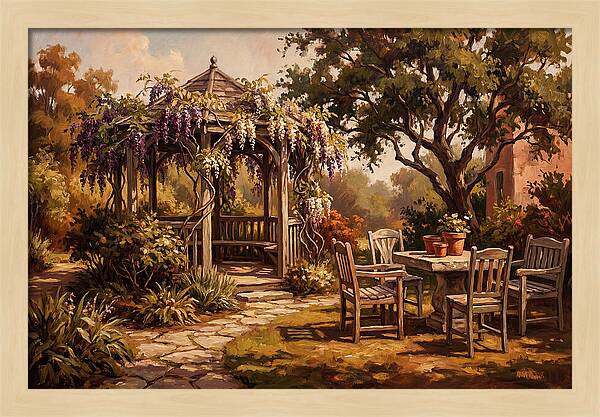 Garden Pavilion Under Wisteria