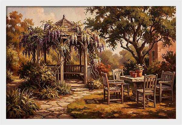 Garden Pavilion Under Wisteria
