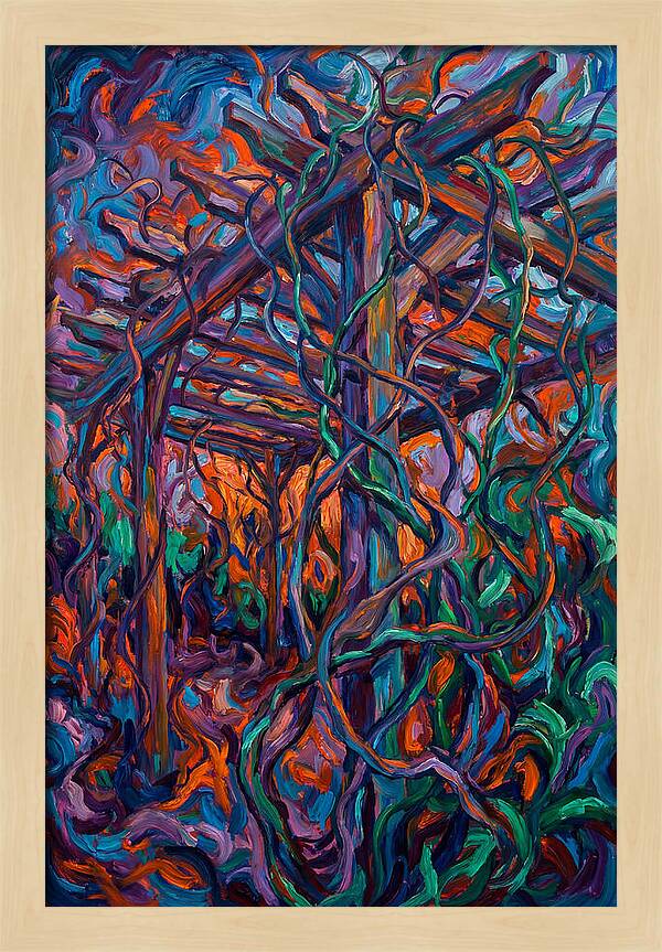 Garden Pergola Under Vivid Vines