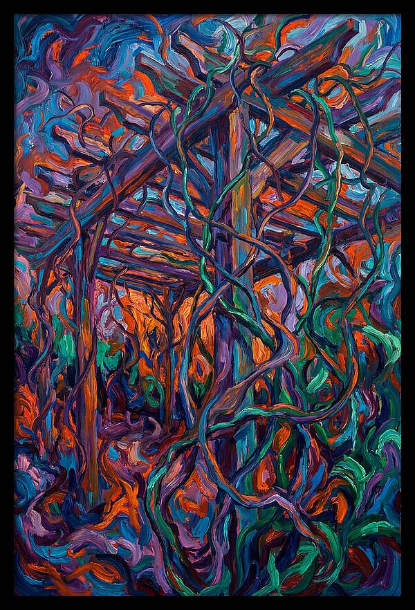 Garden Pergola Under Vivid Vines
