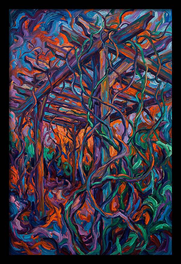 Garden Pergola Under Vivid Vines