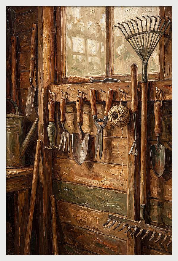Garden Shed Tools Display
