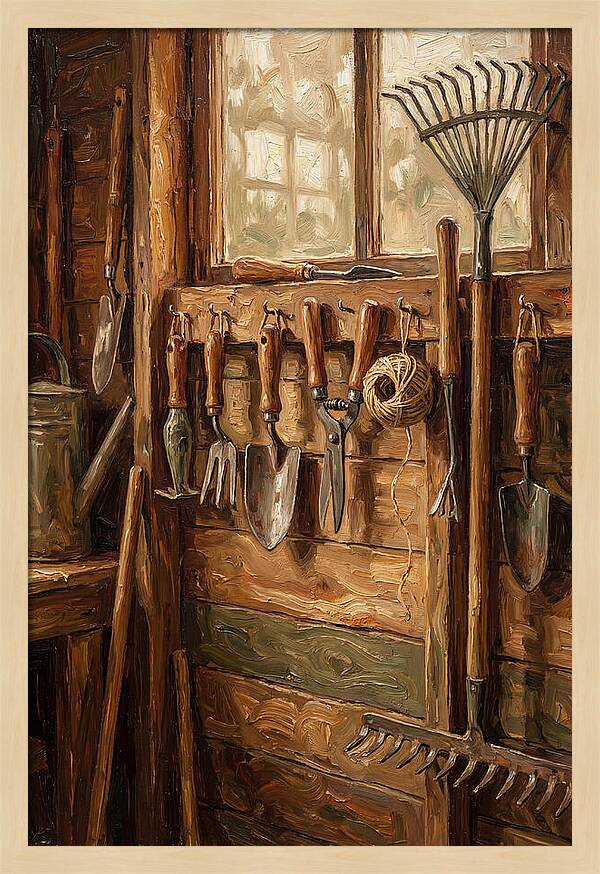 Garden Shed Tools Display