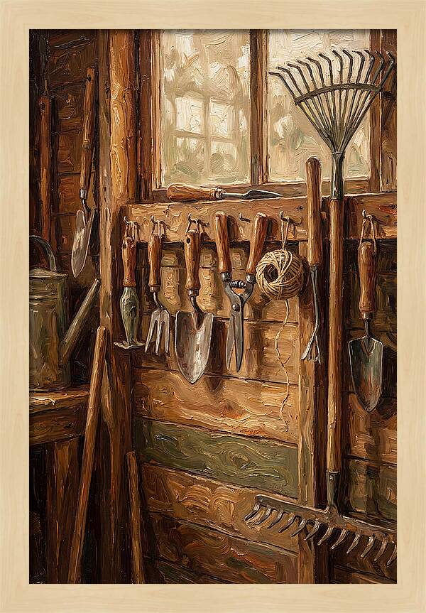 Garden Shed Tools Display