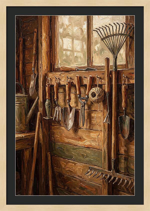 Garden Shed Tools Display