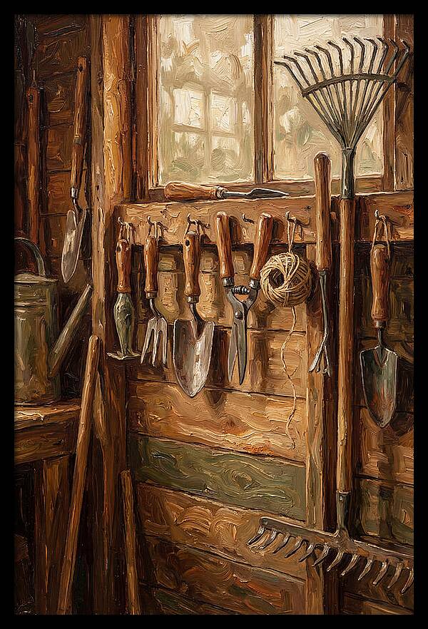 Garden Shed Tools Display
