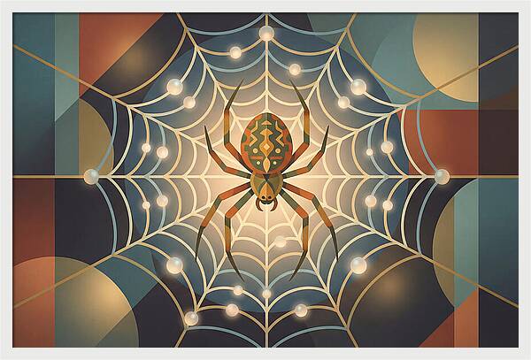 Garden Spider In Its Web