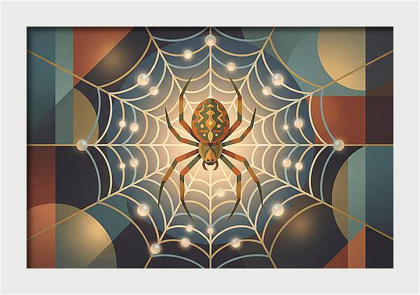 Garden Spider In Its Web