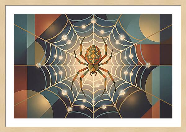 Garden Spider In Its Web