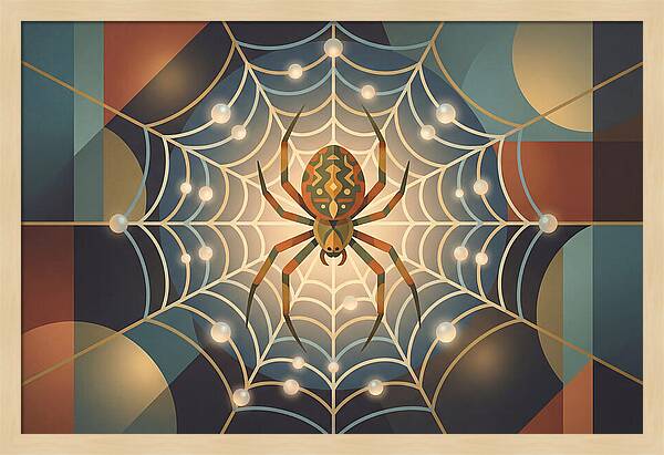Garden Spider In Its Web