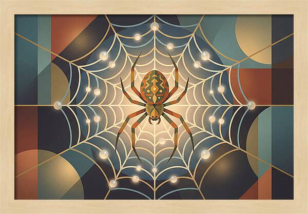 Garden Spider In Its Web