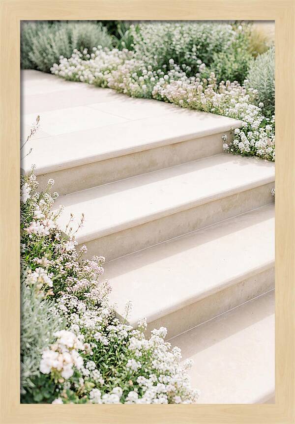Garden Steps Surrounded By Blooms