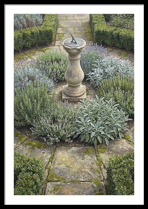 Garden Sundial Amidst Herbs