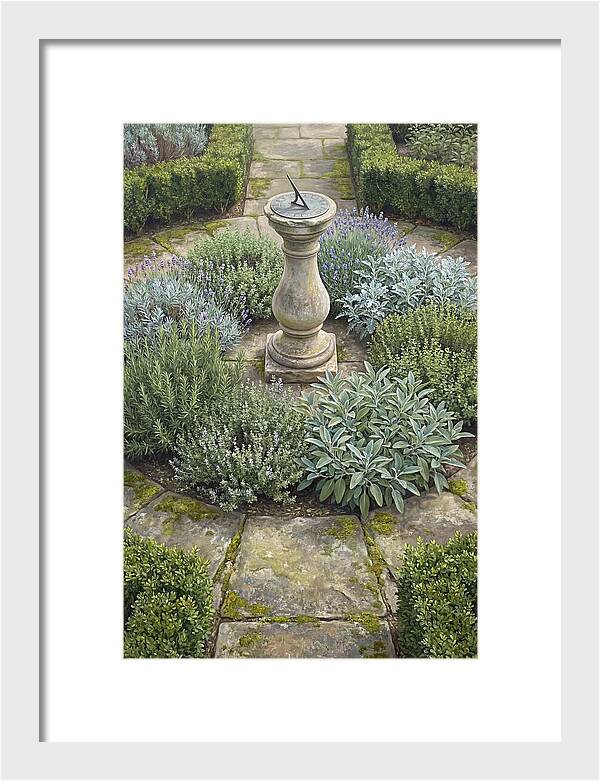 Garden Sundial Amidst Herbs