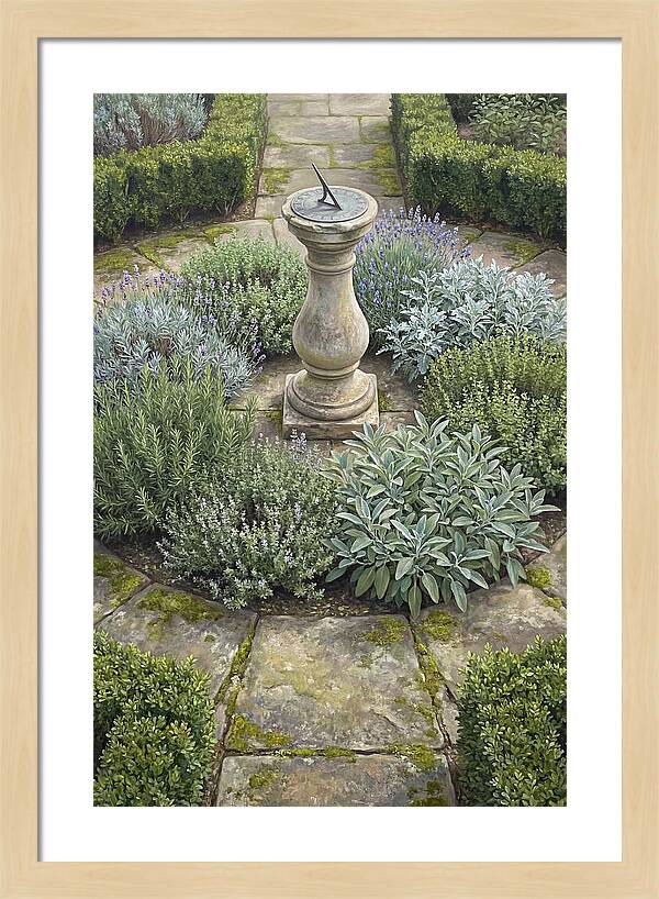 Garden Sundial Amidst Herbs