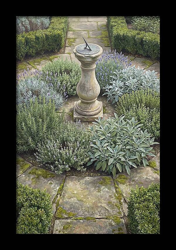 Garden Sundial Amidst Herbs