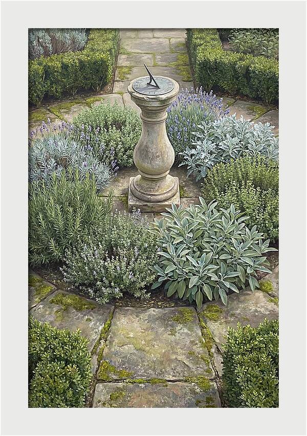 Garden Sundial Amidst Herbs