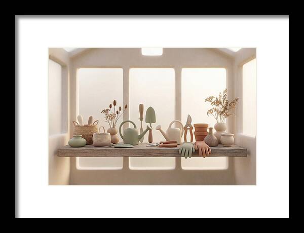 Garden Tools In Soft Hues