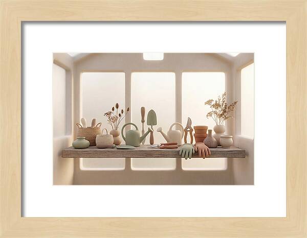 Garden Tools In Soft Hues