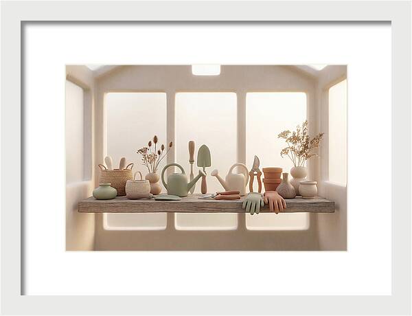 Garden Tools In Soft Hues