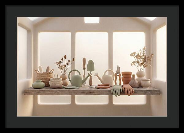 Garden Tools In Soft Hues