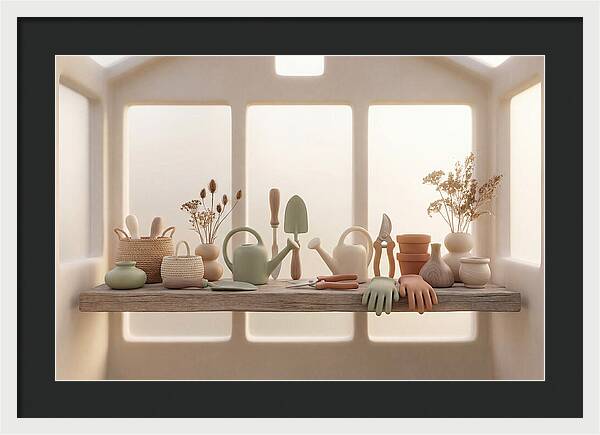 Garden Tools In Soft Hues