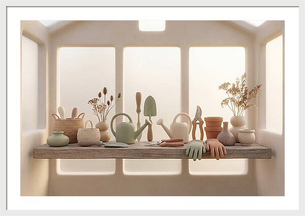 Garden Tools In Soft Hues