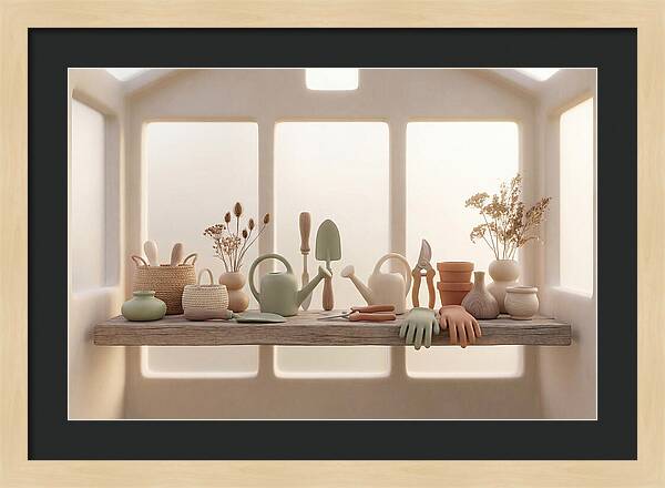 Garden Tools In Soft Hues
