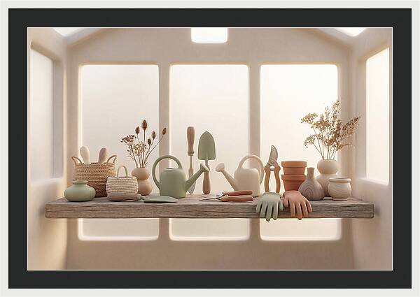 Garden Tools In Soft Hues