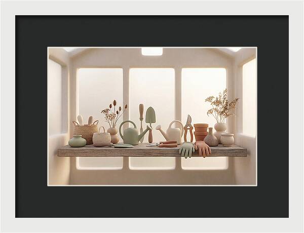 Garden Tools In Soft Hues