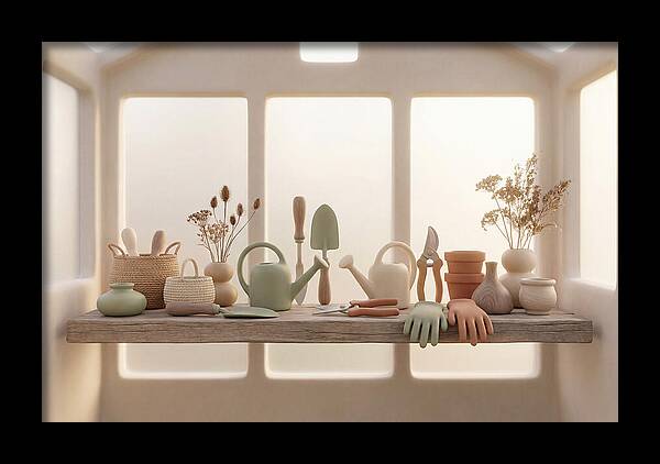 Garden Tools In Soft Hues