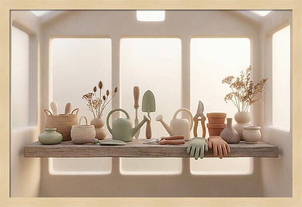 Garden Tools In Soft Hues