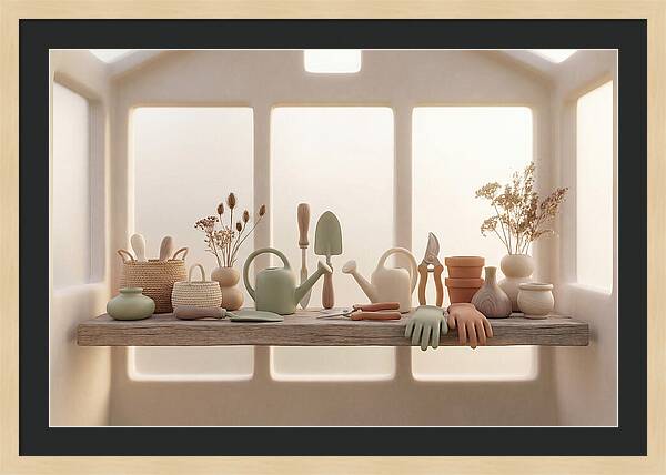 Garden Tools In Soft Hues