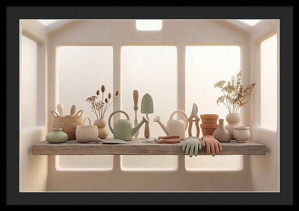 Garden Tools In Soft Hues
