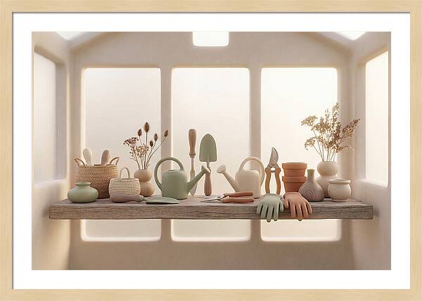 Garden Tools In Soft Hues