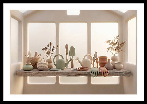 Garden Tools In Soft Hues