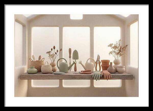 Garden Tools In Soft Hues