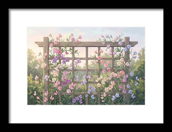 Garden Trellis Embraced By Sweet Peas