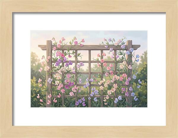 Garden Trellis Embraced By Sweet Peas