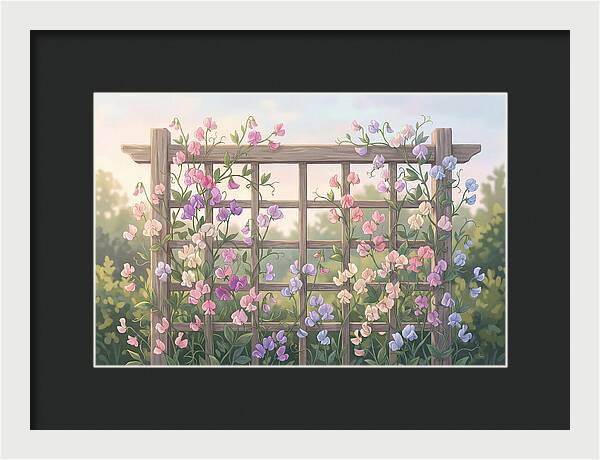 Garden Trellis Embraced By Sweet Peas
