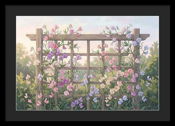 Garden Trellis Embraced By Sweet Peas