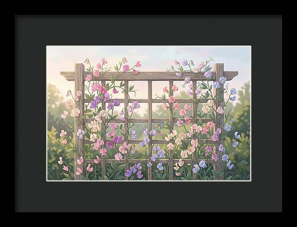 Garden Trellis Embraced By Sweet Peas