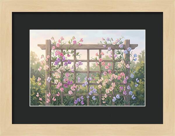 Garden Trellis Embraced By Sweet Peas
