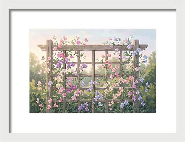 Garden Trellis Embraced By Sweet Peas