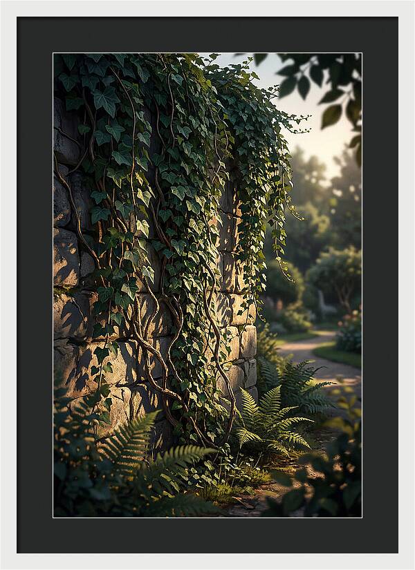 Garden Wall Draped In Ivy