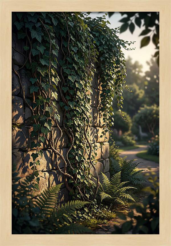 Garden Wall Draped In Ivy