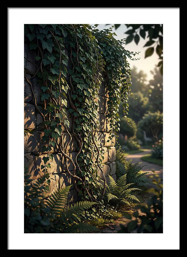 Garden Wall Draped In Ivy